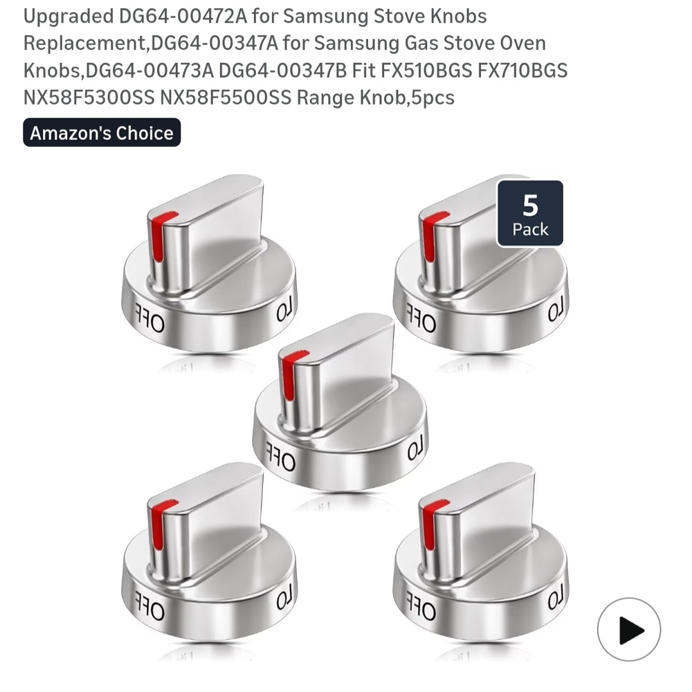 Samsung Stove Knobs Replacement 5-Pack